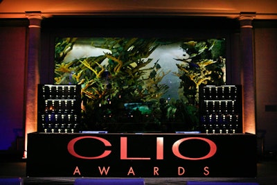 A trophy bar stood at one side of hall and was where Clio winners who hadn't received their awards onstage could pick up their statuettes.