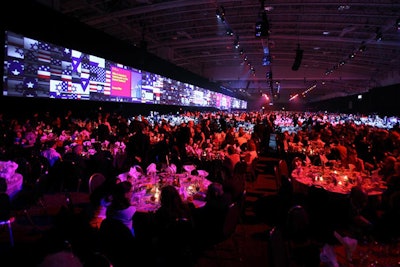 More than 8,000 guests, including all V.I.P.s, began filling joint halls D and E for the main banquet