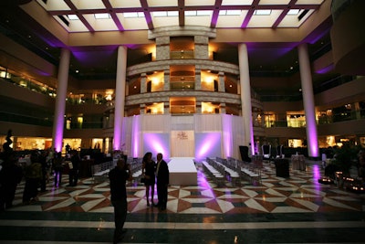 The fashion show took place in the design center's Atrium B.