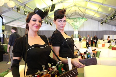 Two cigarette girls roamed the event, allowing guests to get a whiff of the perfumes nominated for the new Fragrance Superstar of the Year award.