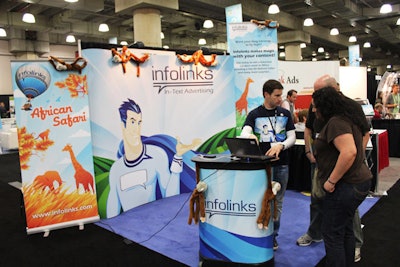Although the focus was primarily on the virtual capabilities of companies, the trade show floor included plenty of brightly colored and decorative booths.