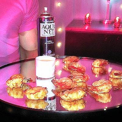 The Winstead Group served tempura shrimp on mirrored trays with coconut curry sauce in Aquanet caps at Ivana Trump's disco party that coincided with Studio 54's 25th anniversary.