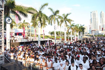 The White Hot Road Rally was a free event to bring fans together to watch the Miami Heat take on the Chicago Bulls in game five of the N.B.A. Eastern Conference Finals.
