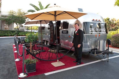 Mobile Cigar Lounge set up near the entrance of the A La Carte Event Pavilion.