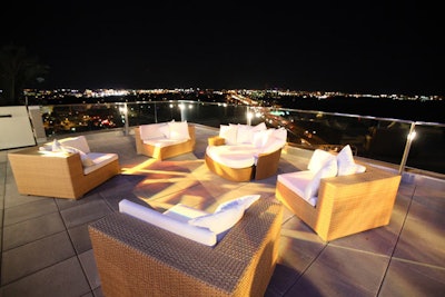 The new terrace at the Westin Tampa Bay is on the 16th floor of the hotel, overlooking Old Tampa Bay and the downtown skyline.