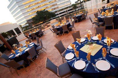 Renovations at the Embassy Suites Tampa Airport-Westshore created a new 3,500-square-foot outdoor event space on the second floor overlooking the pool.