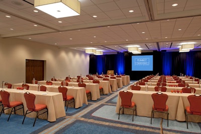 Colorful carpet and updated lighting were part of the renovations at the Hyatt Regency Grand Cypress. The resort has 65,000 square feet of meeting space.