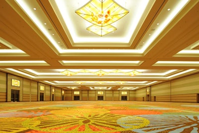 The new meeting space at the Peabody Orlando includes the 55,000-square-foot grand ballroom, a pillar-free room that can seat 4,700 or host 6,200 for receptions.
