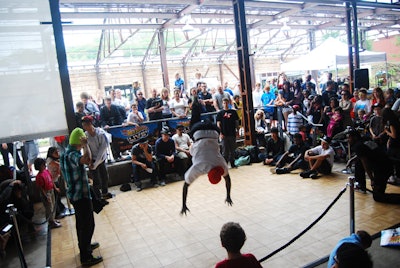A break-dancing competition took place throughout the event.