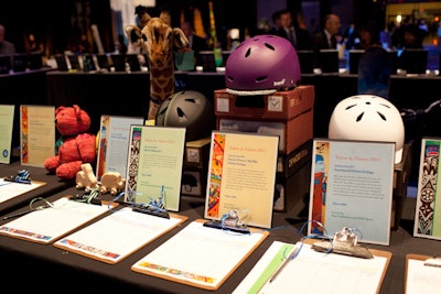 The 90 silent-auction items were divided by category, making shopping easy for guests.