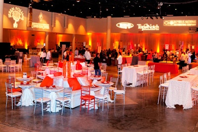 Orange is the signature color of hunger awareness campaigns, so decorators used it to add pops of color throughout the convention hall.