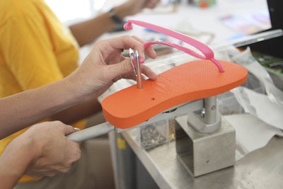 For $25, attendees could purchase custom Havaianas made on site with their choice of sole and band.