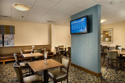 The Holiday Inn Express Washington D.C.—BW Parkway can host small events and meetings for 44 in its breakfast room.