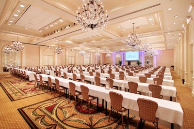 The Fairmont Washington's grand ballroom is the largest of its meeting spaces, measuring 5,460 square feet.