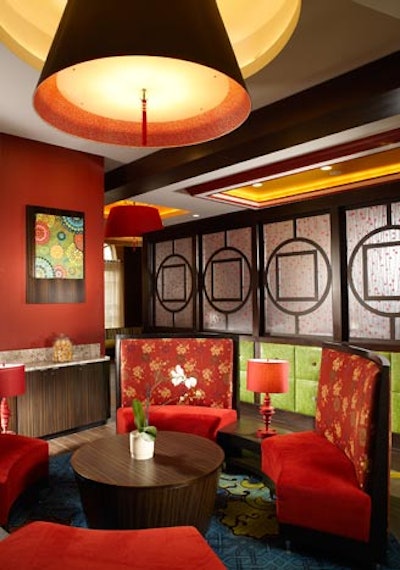 The lobby is among the redesigned areas of the Fairfield Inn, with a new palette and seating arrangements.