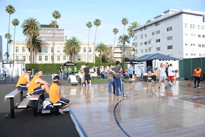 A basketball court welcomed athletes in Beverly Hills.