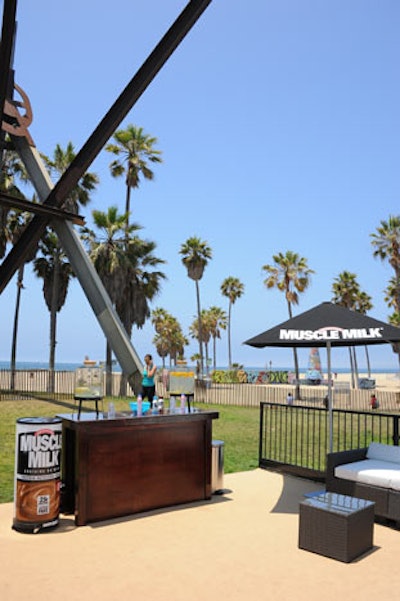 This year, Muscle Milk's fitness retreat expanded to include two locations, one in the city in Beverly Hills and one on the beach in Venice.