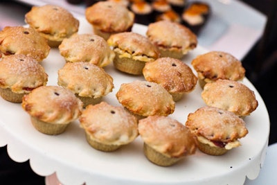 The dessert buffet included tartlet shells filled with an assortment of seasonal fruits like strawberries, kiwi, and raspberries and lightly glazed on top.