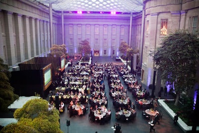 The dinner and award presentation took place in the gallery's courtyard atrium.