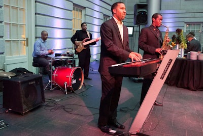 A jazz quartet led by musician Marcus Johnson played throughout the night.