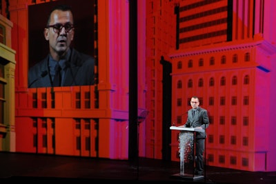 The council's executive director, Steven Kolb, worked closely with the team at KCD to produce this year's awards. The backdrop replicating building shapes was the default scene used between the presentation of awards.