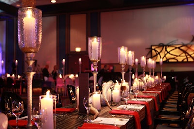 BBJ Linens provided red napkins, and Kehoe brought in tall pillar candles.