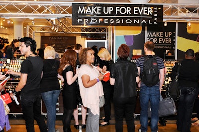 The more than 60 exhibitors included Make Up For Ever, MAC, and Yves Saint Laurent.