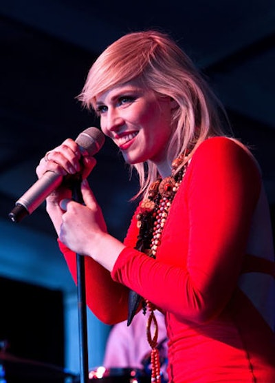 Pop singer Natasha Bedingfield sang at the beachside celebration.