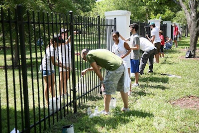 The company added a community service project to the Summer Scoop Truck Tour, working with Flavorpill and Hands On Miami to paint a fence at North Shore Open Space Park on May 21. More than 100 people turned out for the event, and all received free Ben & Jerry's ice cream.