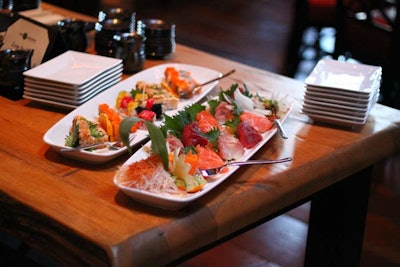 Menu items include sushi.