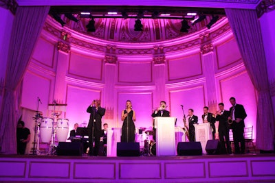 In the ballroom, a 12-piece orchestra from Hank Lane played dance music.