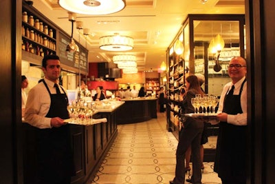 The hotel's 5,400-square-foot food hall was closed to the public for the event; inside, the culinary stations provided an array of sweet and savory fare.