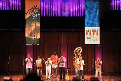 The concert included a performance by the chart-topping Rebirth Jazz Band.