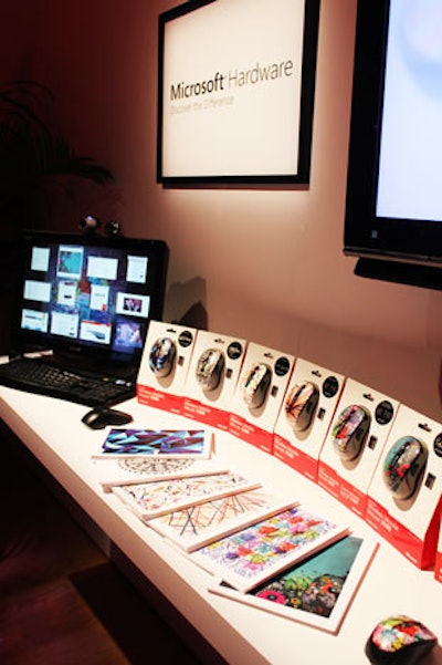 Although the majority of Microsoft products are software, the event also showcased the technology company's hardware, including a collection of computer mice decorated with graphics from five international artists.