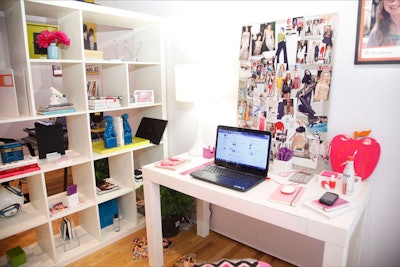 Clawson also styled a vignette for a tween girl, adding pink accents to a mostly white desk space that depicted how consumers would use Microsoft's parental monitoring software for Windows.