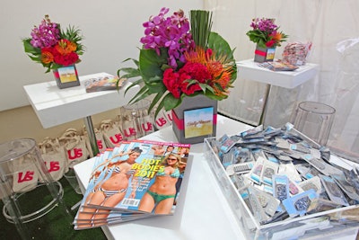 Copies of the mag's 'Hot Bodies' issue topped tables.