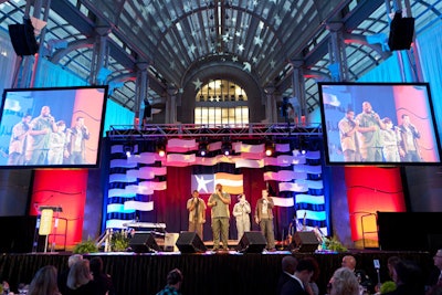 Singing quartet 4Troops performed the National Anthem at the beginning of the night's program.