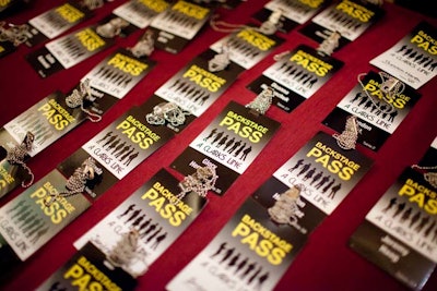 Instead of traditional name tags, planners created personalized backstage passes.