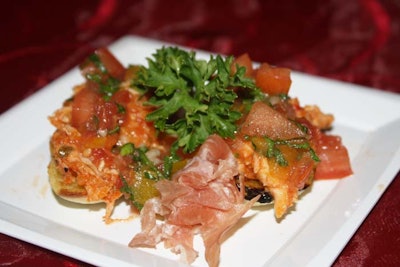 At the after-party, the Grand Bohemian Hotel served chicken saltimbocca bruschetta with prosciutto.
