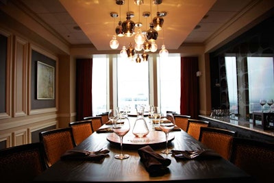 The wine room at the Citrus Club, 18 stories above downtown Orlando, is available for private dining parties of 12 to 15.