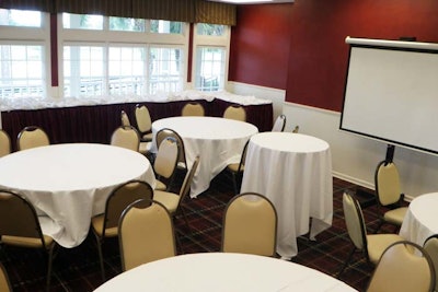 The Fairview Room has windows overlooking Dubsdread Golf Course.