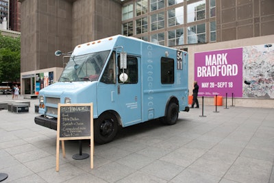 The evening began with a cocktail reception on the plaza, where food trucks replaced traditional food stations.
