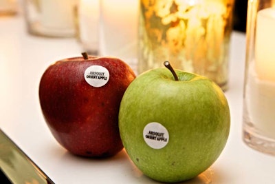Absolut Orient Apple branding was integrated into the event, including the stickers placed on each apple.