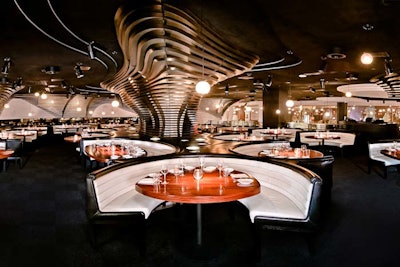 For private dining, STK's Tempest Storm private dining suite holds 20 for receptions, or 12 for a seated event. And the Candy Barr private dining suite also holds for 20 for receptions or 12 seated.