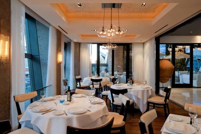 At Greek seafood restaurant Estiatorio Milos, the private wine room has 30 seats, and an additional private dining room has 50.