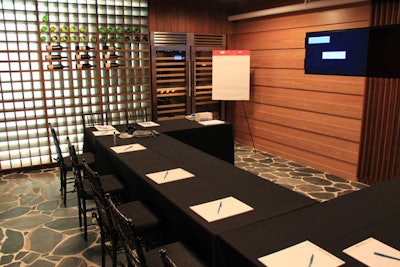 The tasting room at the Kitchen NYC seats 20 and is equipped with two 50-inch LCD TVs that can be used for presentations.