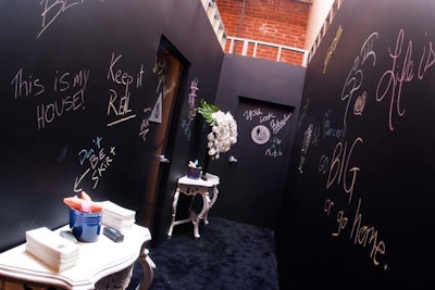 Chalk messages decked hallways and bathrooms and invited guests to get creative.