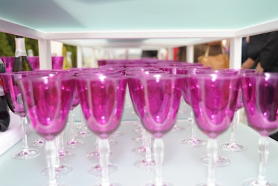 Design Cuisine used pink and clear wineglasses to match the book jacket.