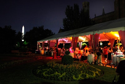 The party continued into the evening with salsa dancing in the tent in the garden behind the castle.