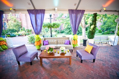 DC Rental provided two small lounge areas for additional seating in the tent.